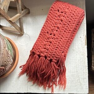 Cozy Orange Crocheted Scarf 🧶